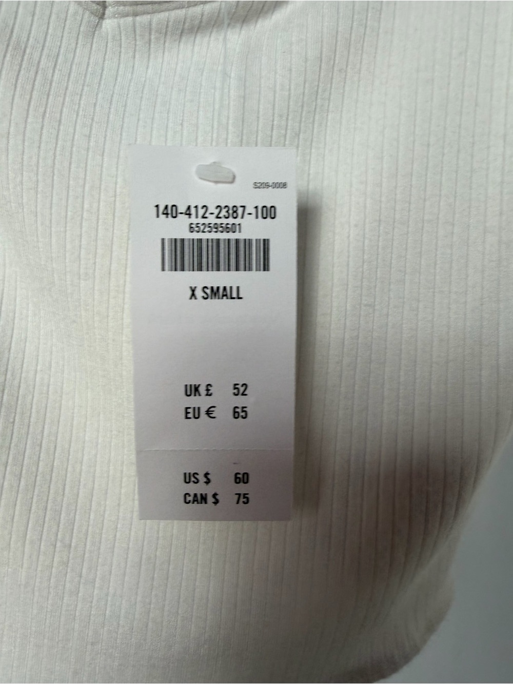 NWT Abercrombie & Fitch Puff Long Sleeve Ribbed‎ Bodice Blouse in White XS - Picture 3 of 7